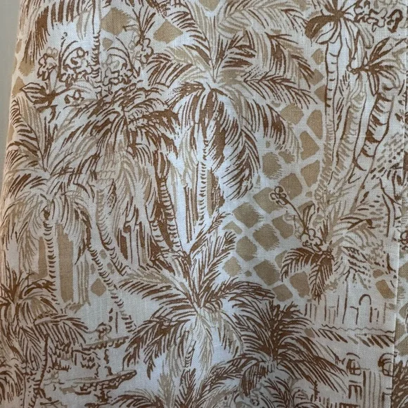Lilly Pulitzer Jorgian Beige and White Linen Dress Size 6 - Picture 2 of 6